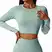 green seamless lady top